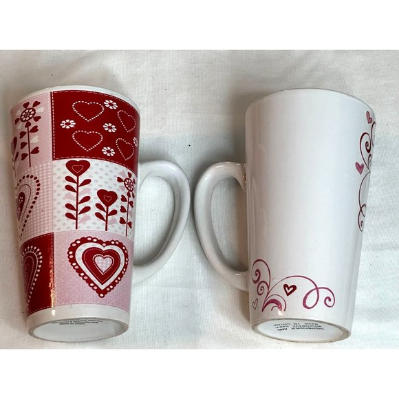 Full of Love Hearts His and Hers Ceramic Coffee Tea Cup with Handle Atico Two - Picture 2 of 7